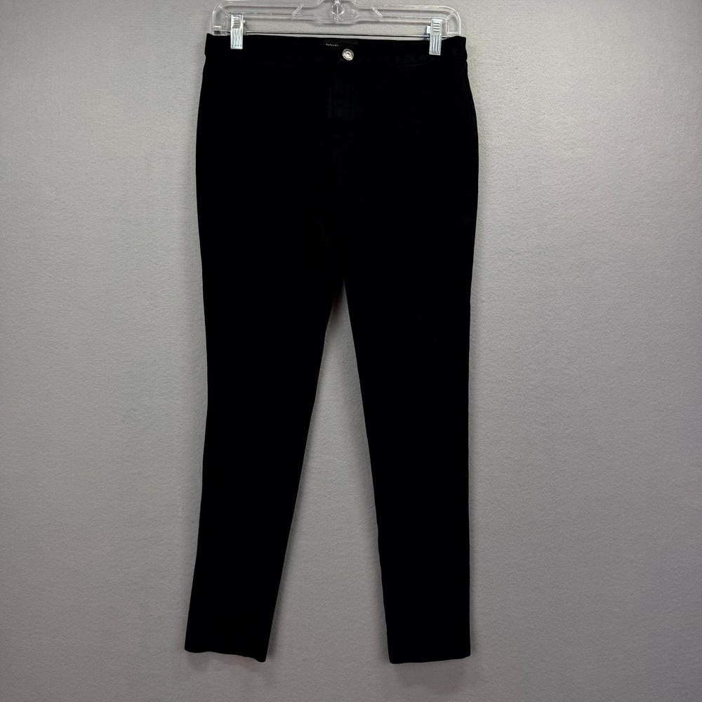 Banana Republic Dress Pants Womens 6 Fits 29x27* Black Stretch Oxford Skinny Leg